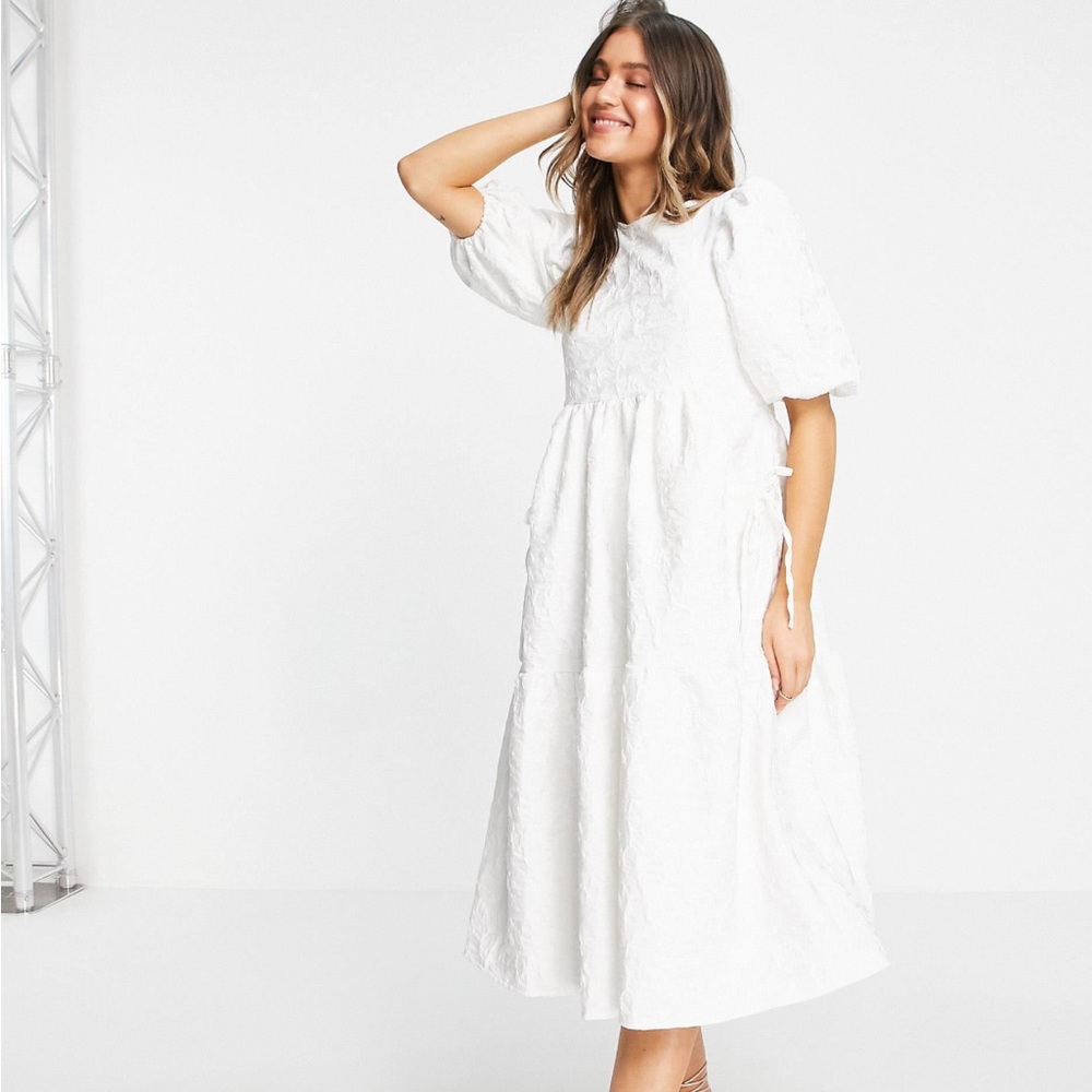 Asos White dress with bow detail size 14